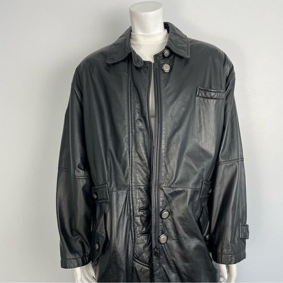 Vintage 80s Danier Long Leather Coat - Picture 5 of 16